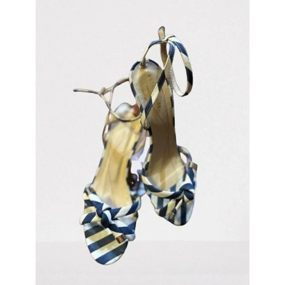 Kate Spade Strappy high heel sandals made in Italy nautical open toe Size 7.5